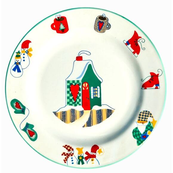 4 Vintage Salad Plates Welcome Winter Christmas Holiday Table By Ro Gregg - Picture 5 of 10